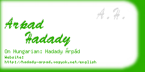 arpad hadady business card